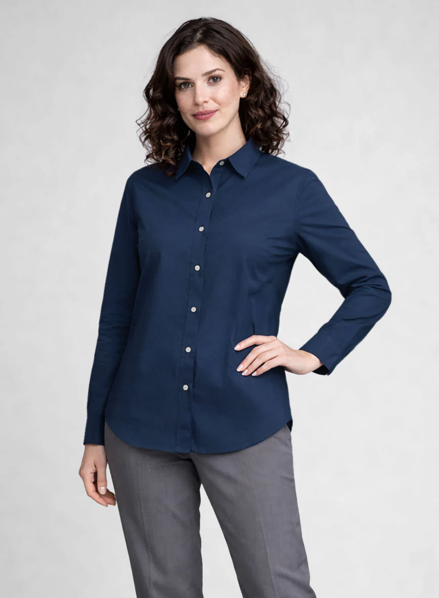 Women's Air Blue Stretch Poplene Shirt