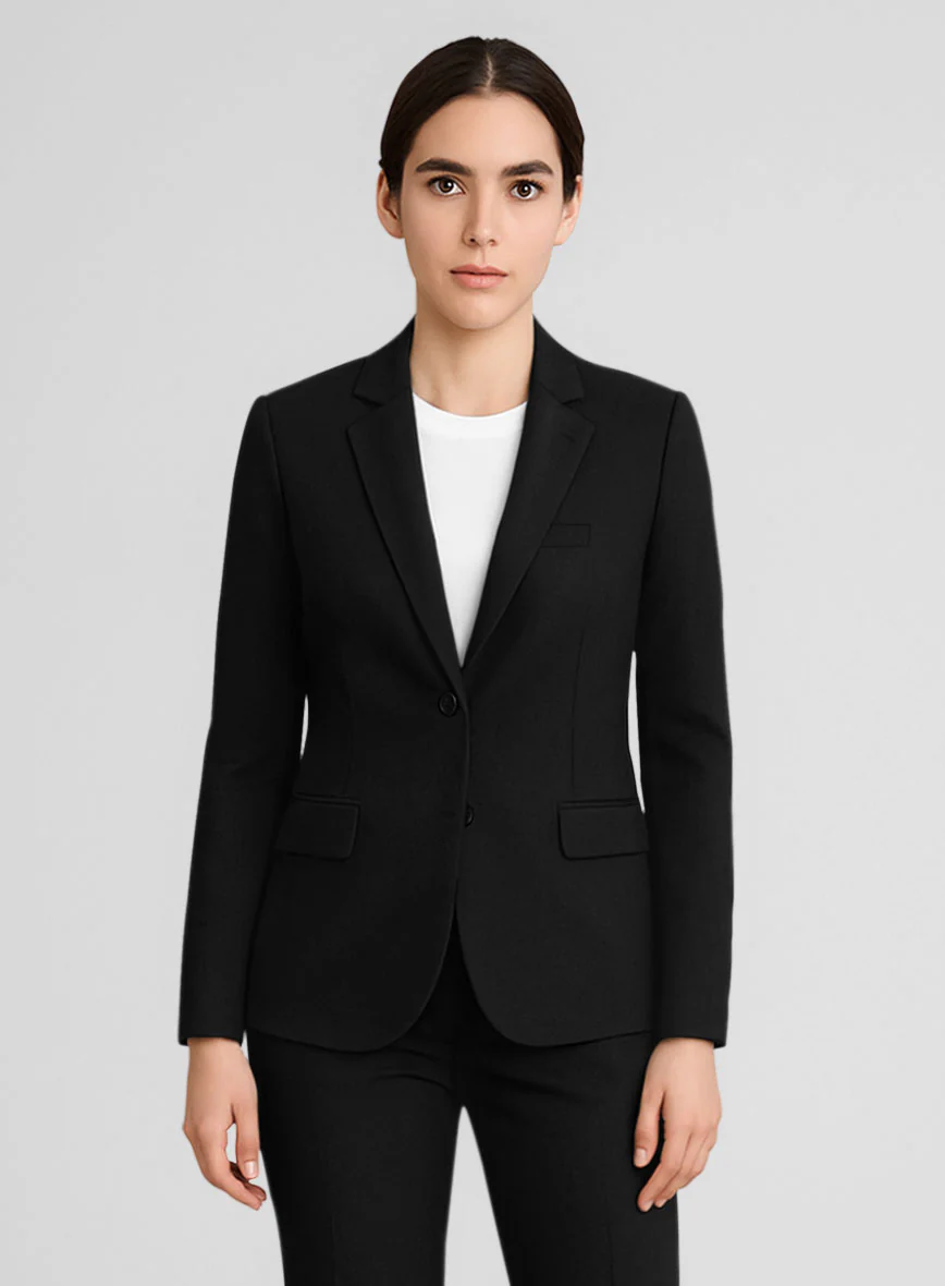 Women's Black Napoli Stretch Light Weight Cotton Jacket