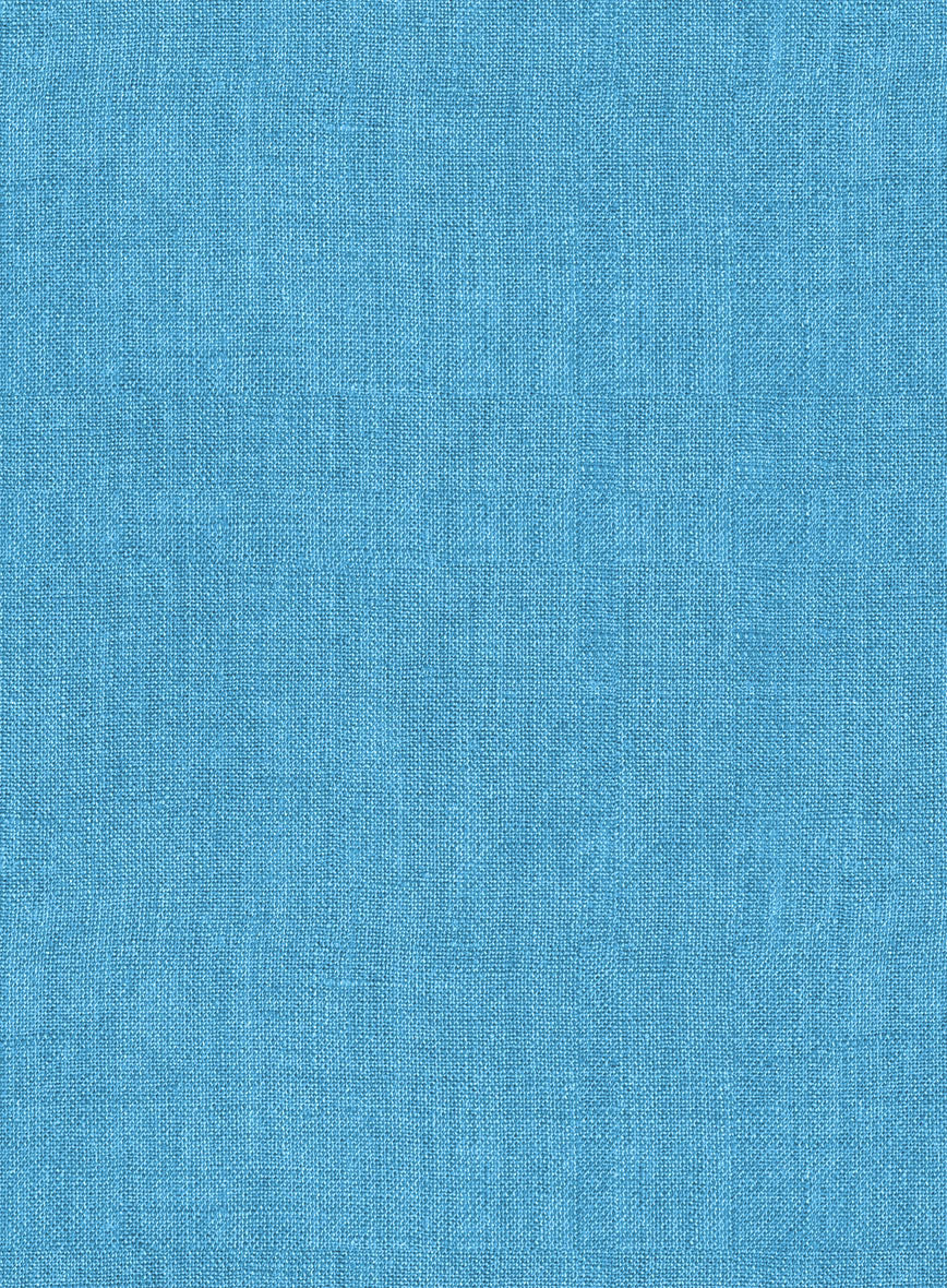 Women's European Blue Linen Shirt - Image 3