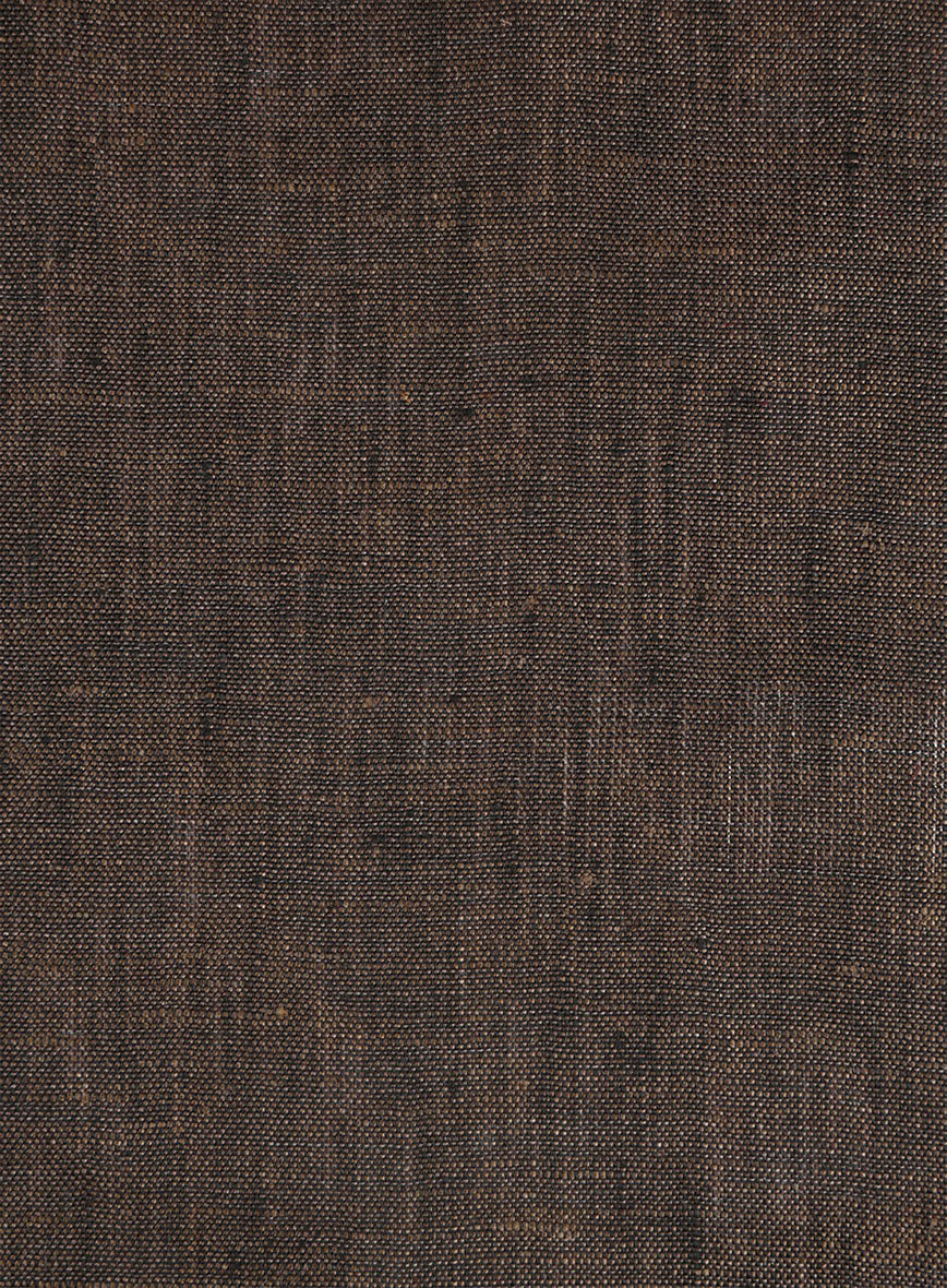 Women's European Dark Brown Linen Shirt - Image 3
