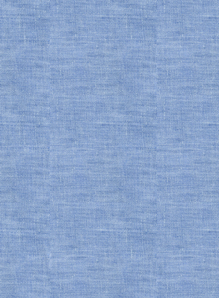 Women's European Jordy Blue Linen Shirt - Image 3