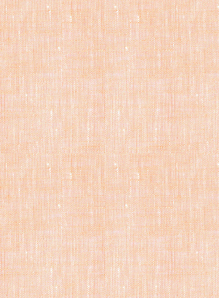 Women's European Pale Orange Linen Shirt - Image 3