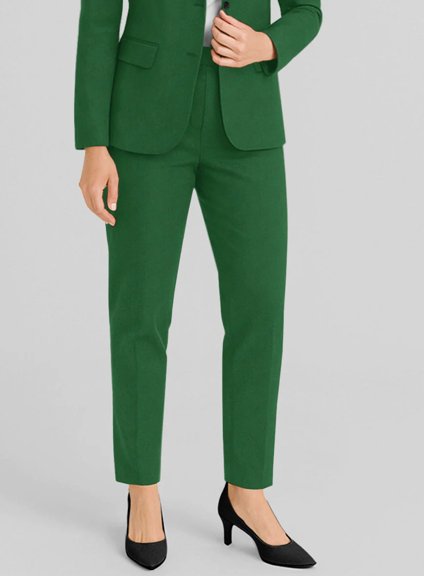 Women's Green Napoli Stretch Light Weight Cotton Suit - Image 3