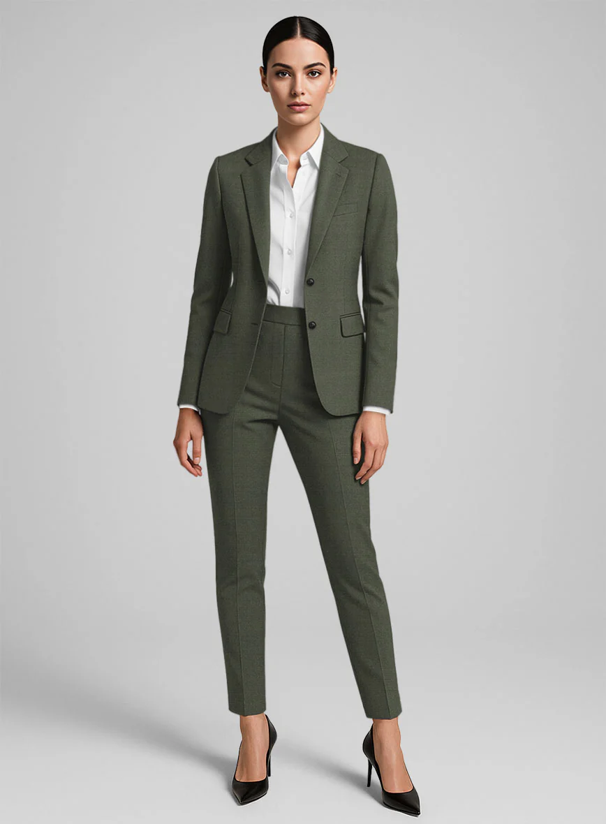 Women's Guabello Green Twill Suit