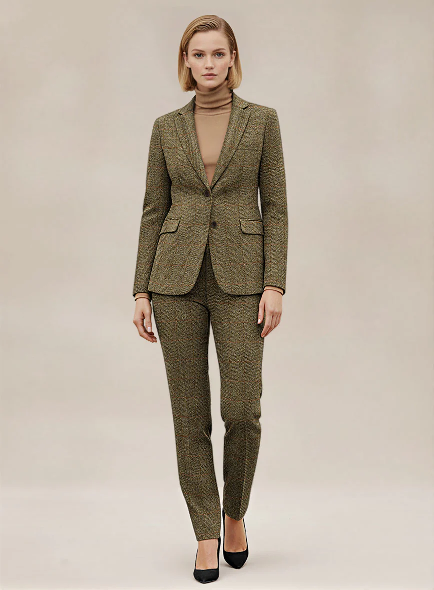 Women's Harris Tweed Country Brown Check Suit