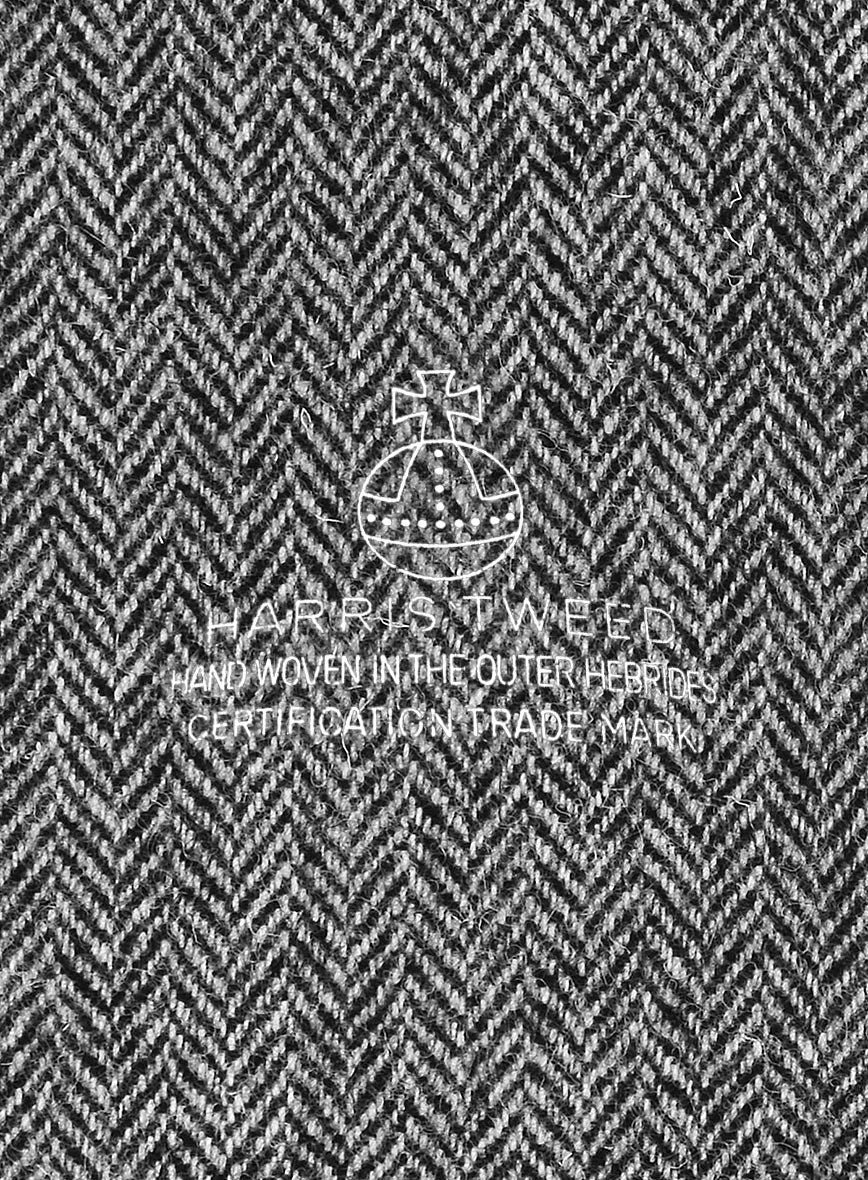 Women's Harris Tweed Gray Herringbone Jacket - Image 2