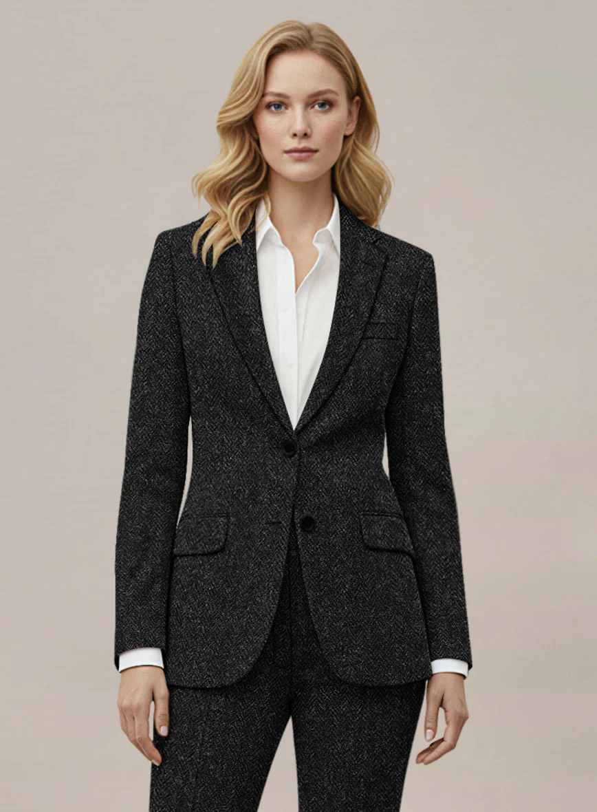 Women's Harris Tweed Royal Charcoal Jacket
