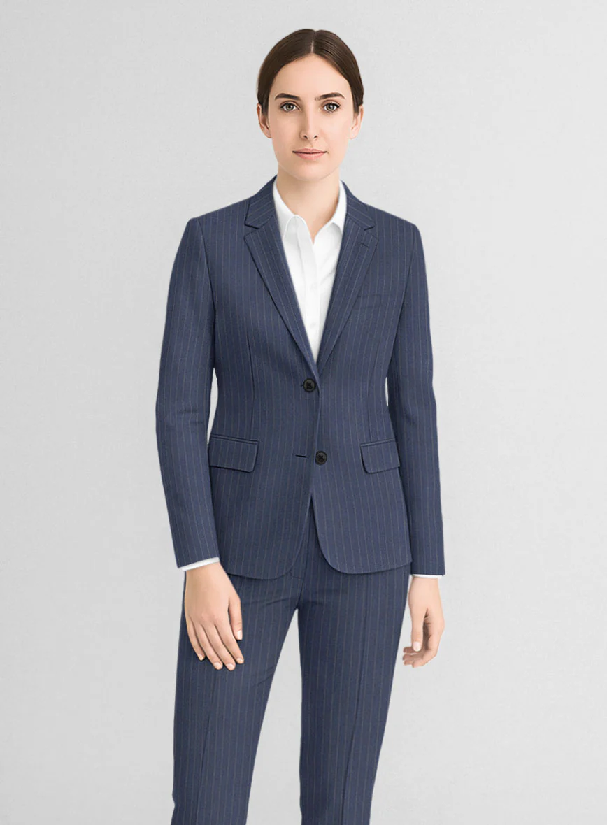 Women's Ink Blue Pinstripe Jacket