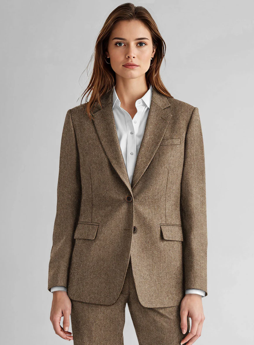 Women's Irish Brown Herringbone Tweed Jacket