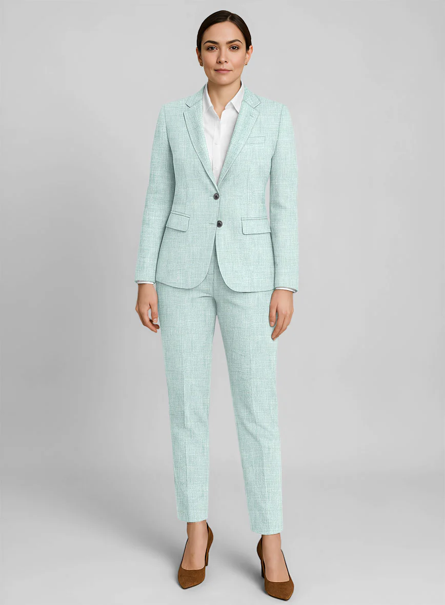 Women's Italian Linen Mint Green Suit