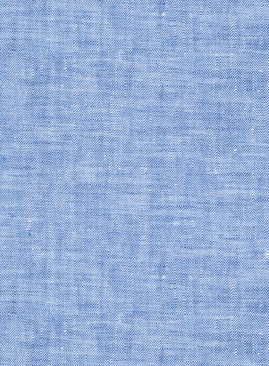 Women's Italian Nile Blue Linen Suit - Image 4