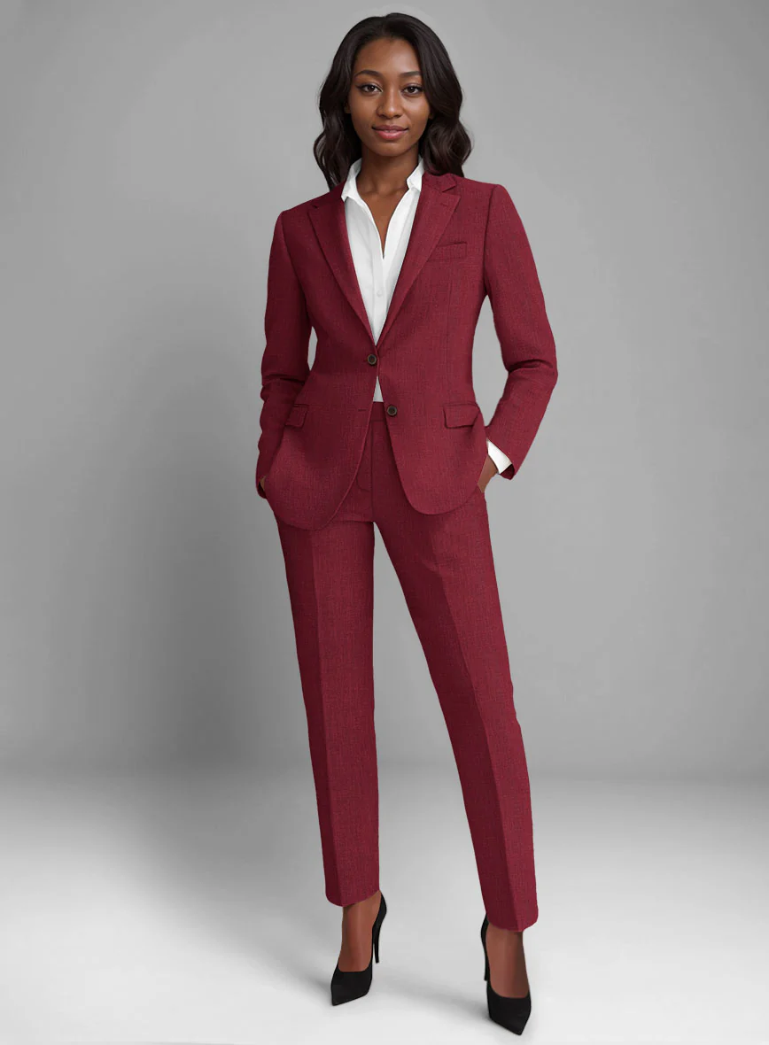 Women's Moscow Maroon Linen Suit