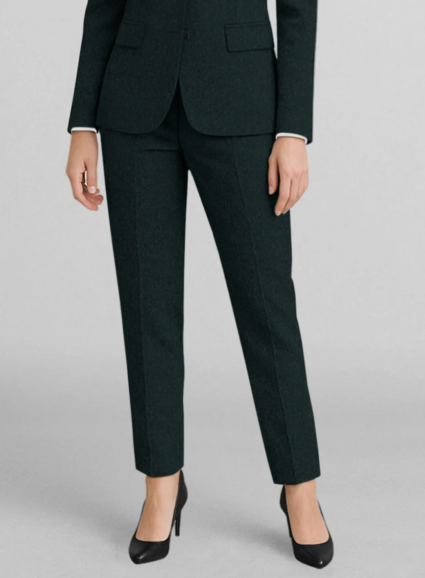 Women's Naples Bello Green Tweed Pants