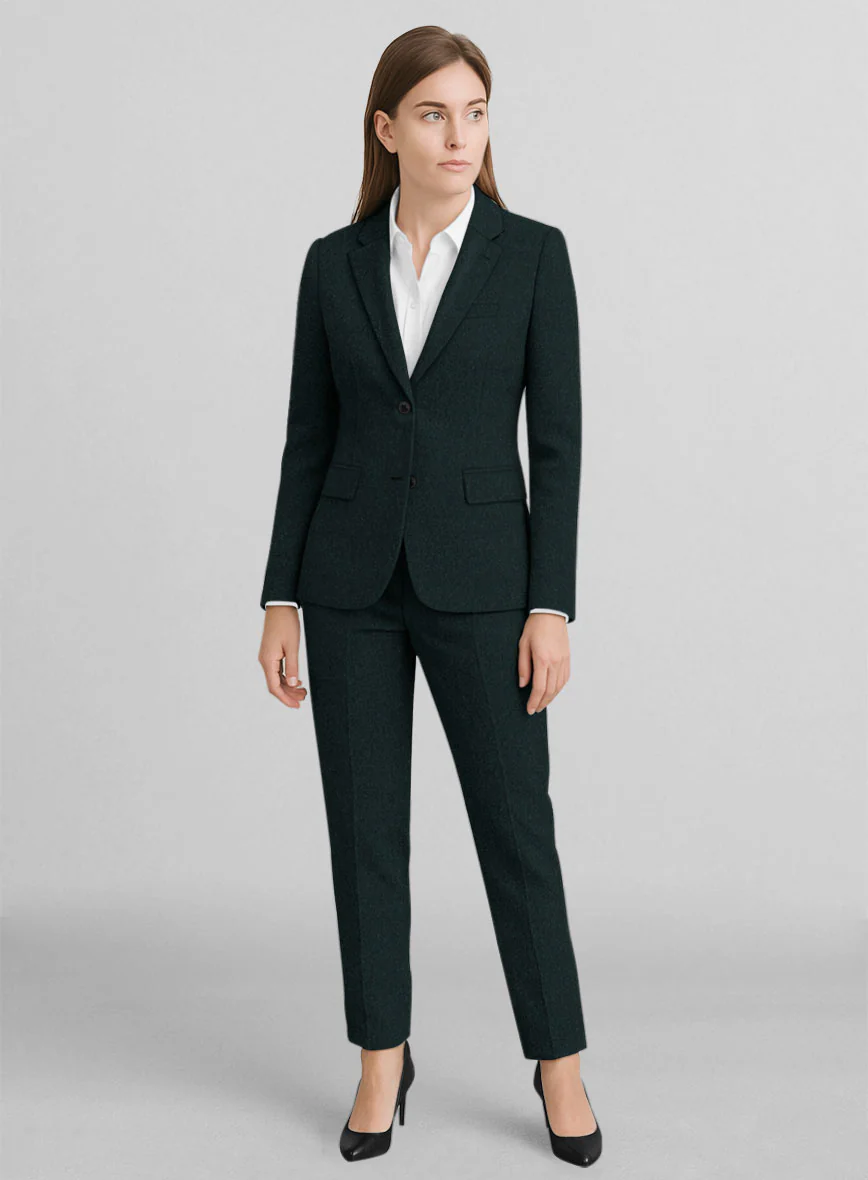 Women's Naples Bello Green Tweed Suit
