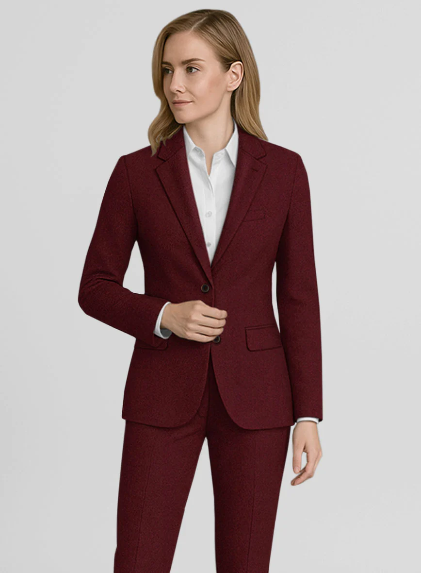Women's Naples Dark Scarlet Tweed Jacket