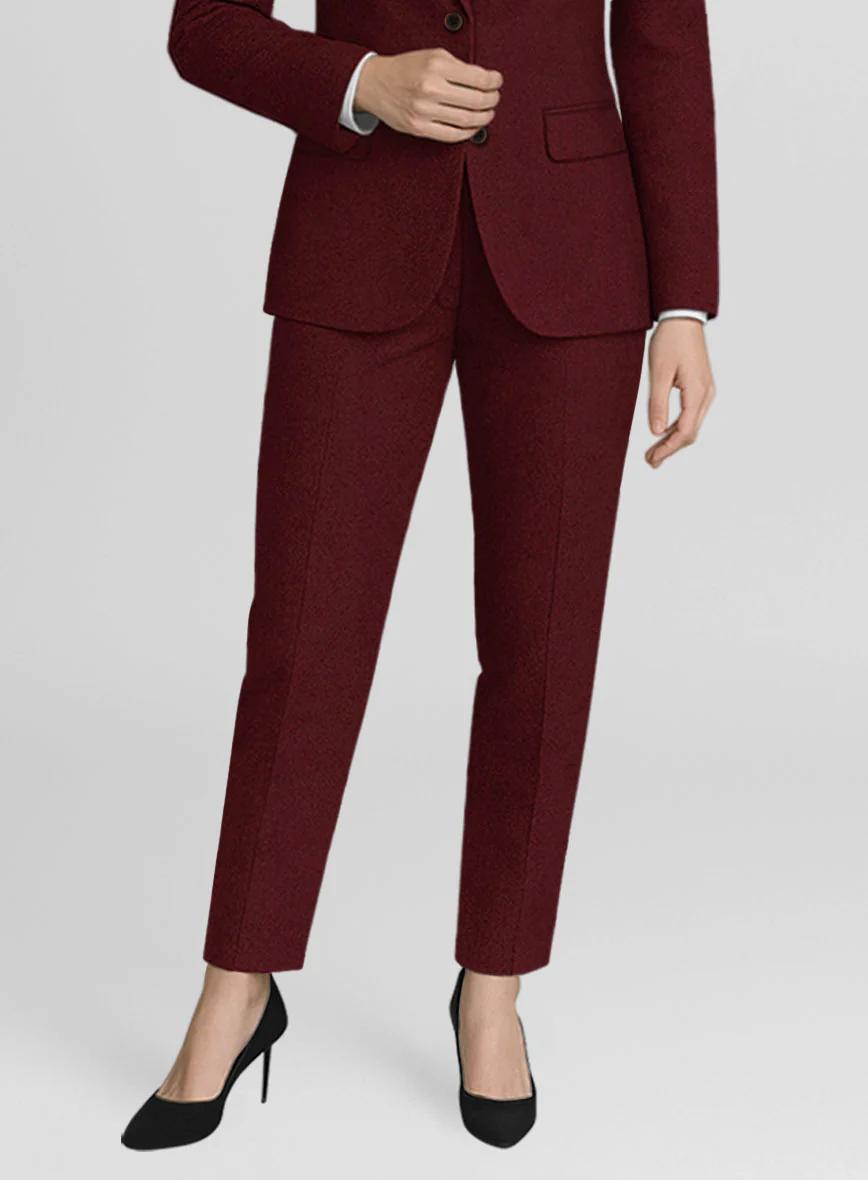 Women's Naples Dark Scarlet Tweed Suit - Image 3