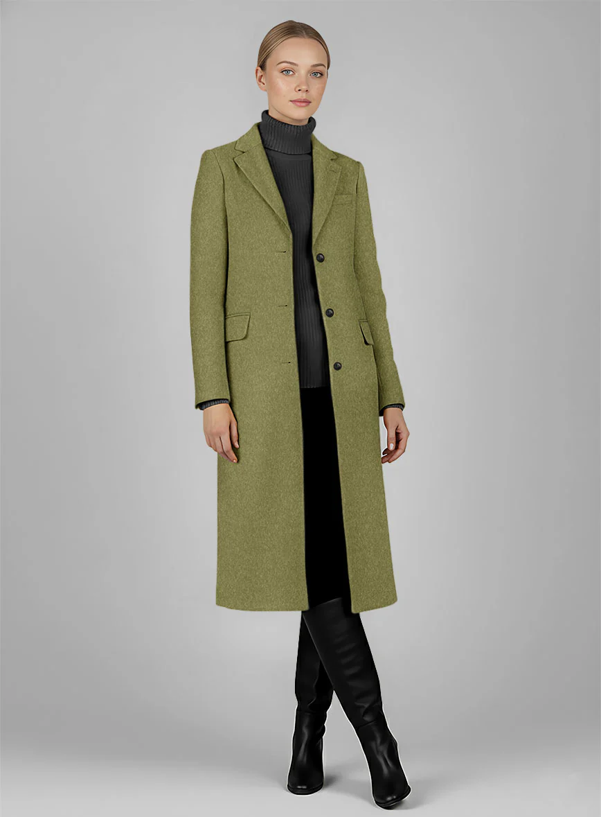 Women's Naples Festa Green Tweed Overcoat