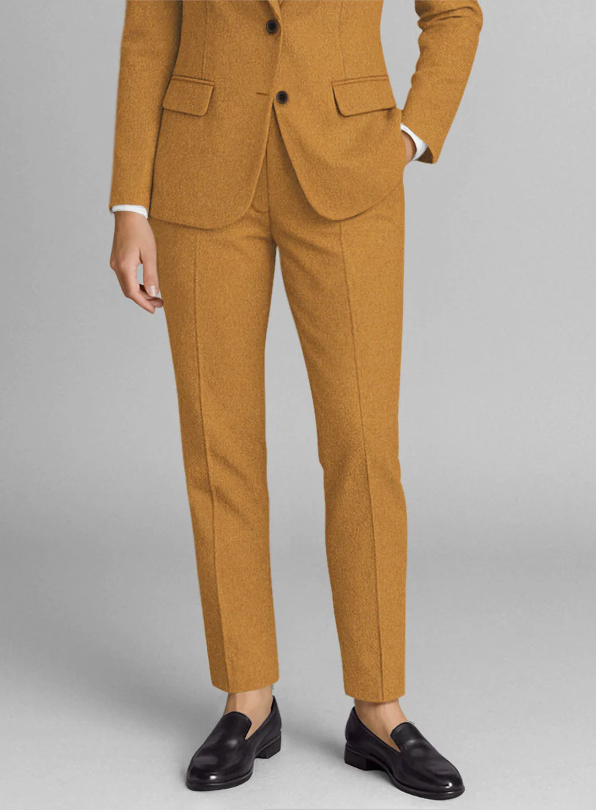 Women's Naples Yellow Tweed Pants