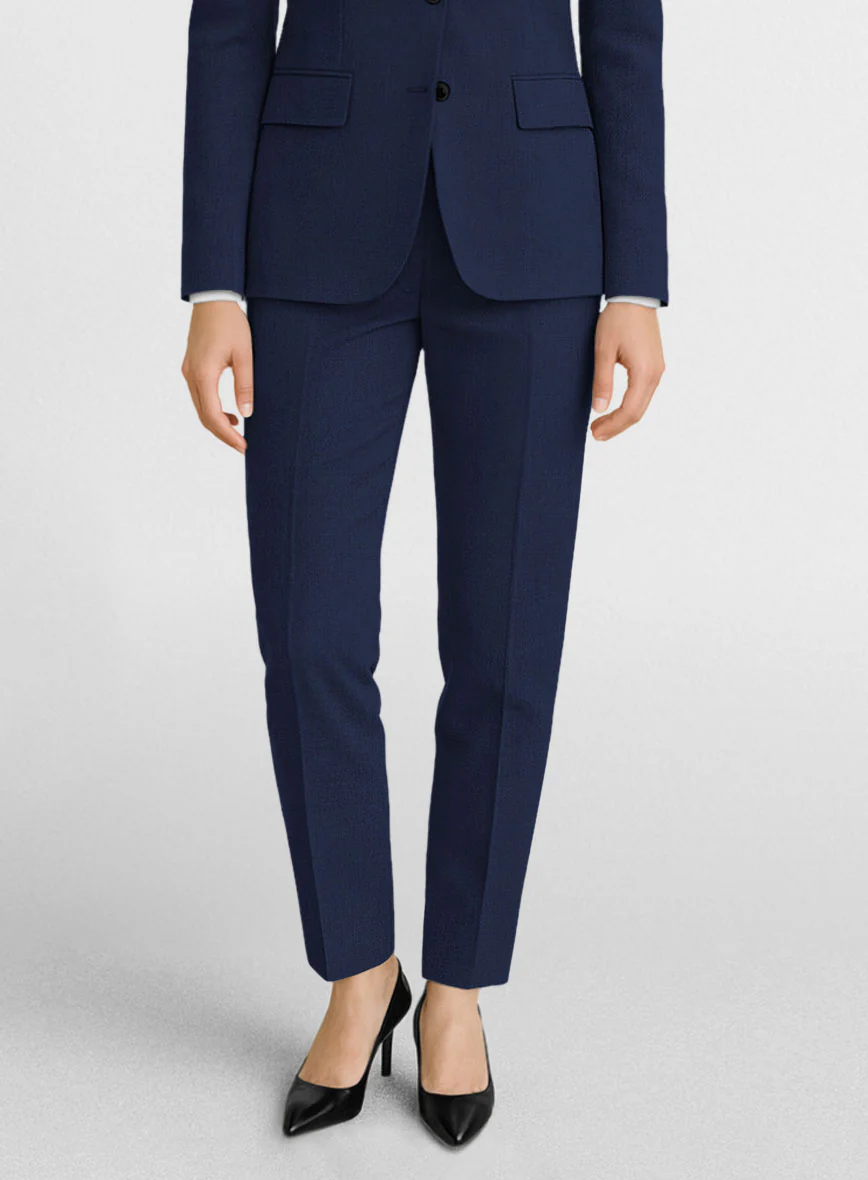 Women's Napolean Bottle Blue Wool Pants