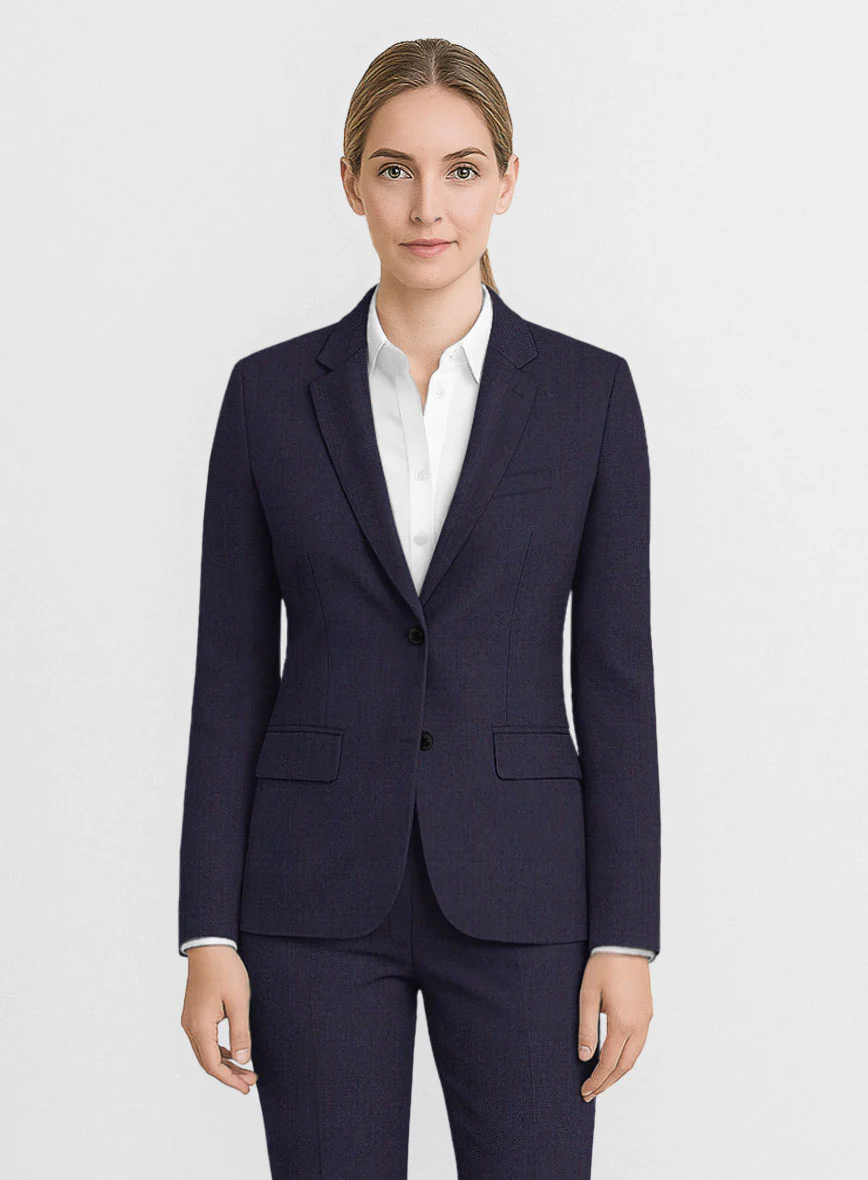 Women's Napolean Eggplant Wool Jacket