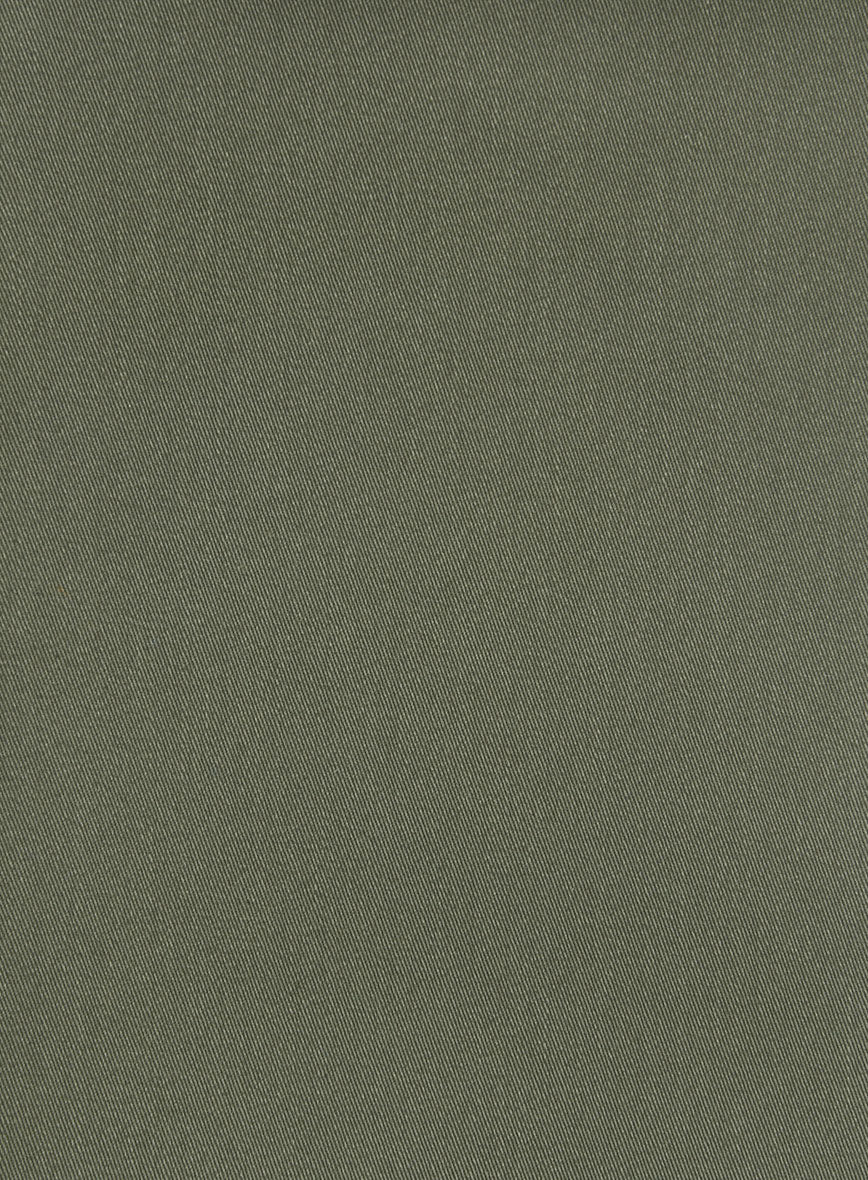 Women's Olive Green Napoli Stretch Light Weight Cotton Pants - Image 2