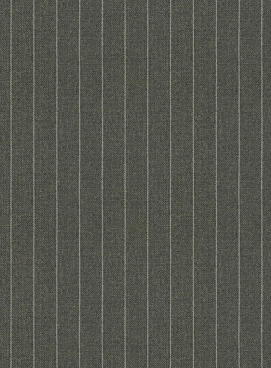 Women's Olive Green Pinstripe Suit - Image 4