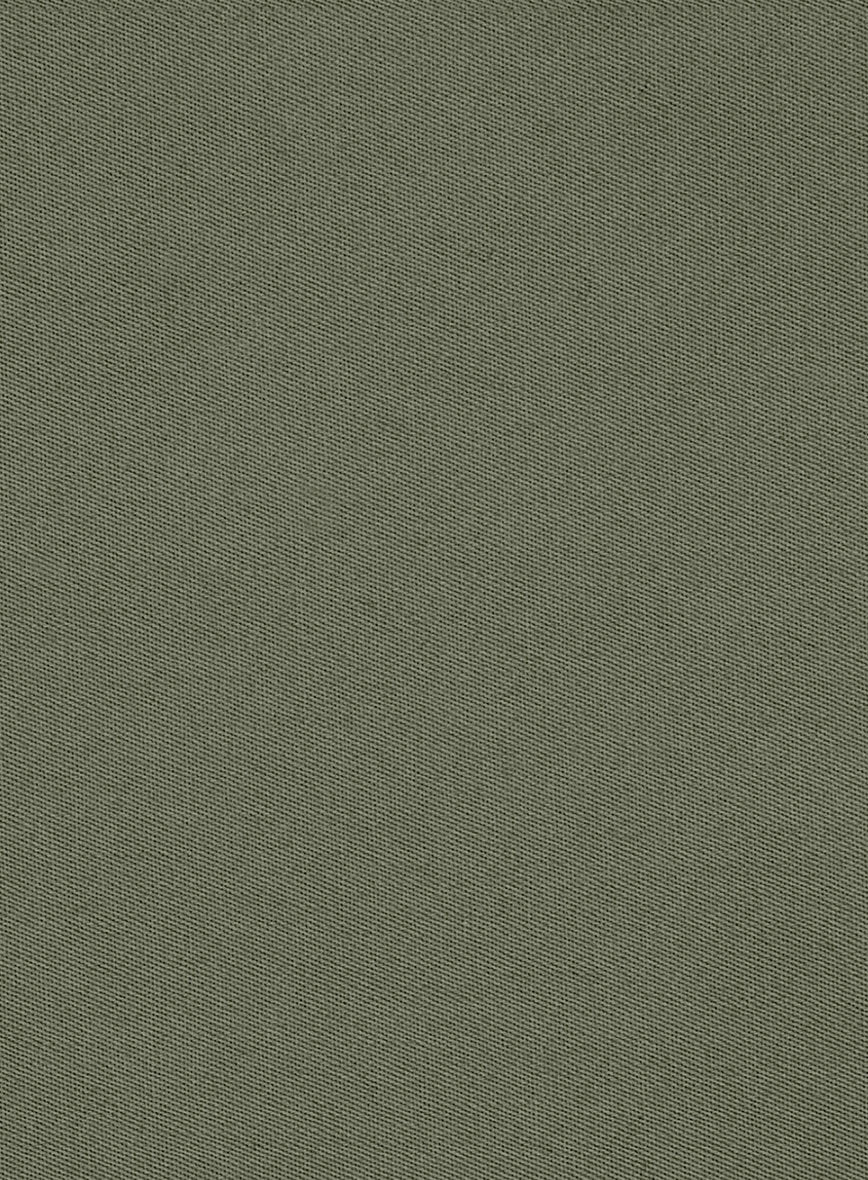 Women's Stretch Summer Weight Olive Green Chino Suit - Image 4