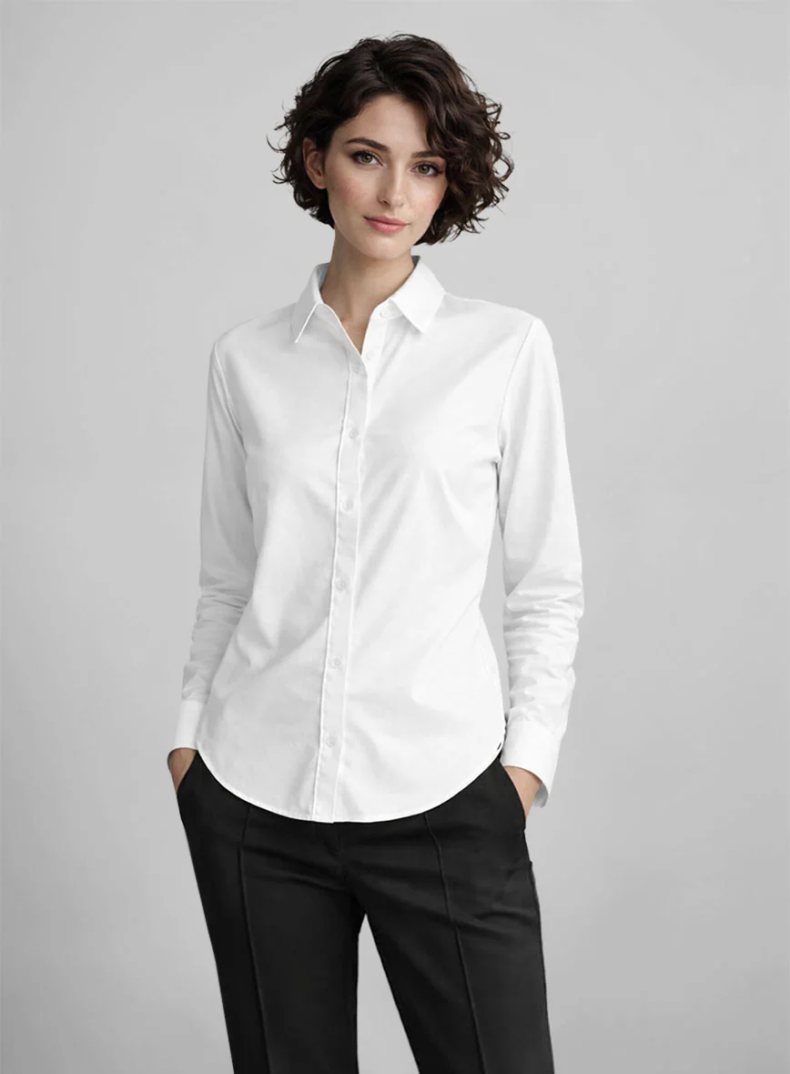 Women's White Cotton Shirt