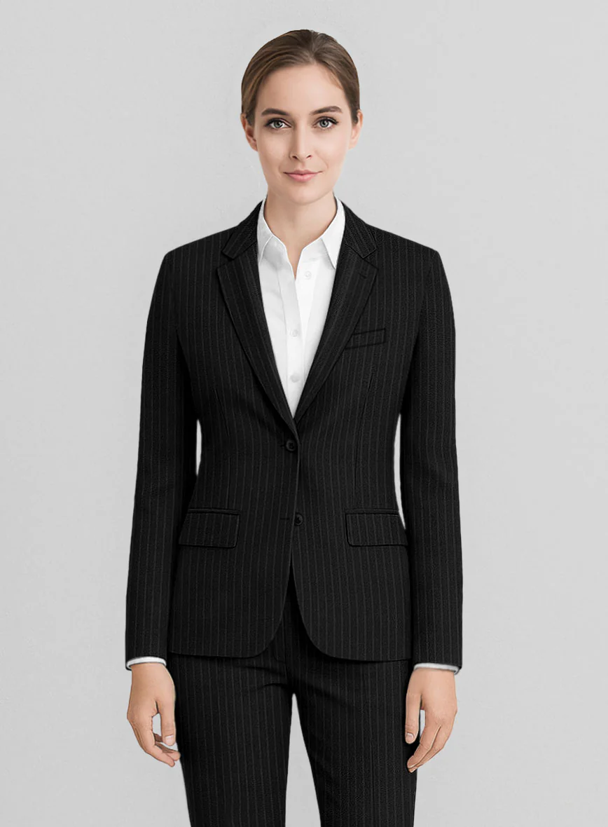 Women's Windsor Black Stripe Wool Jacket