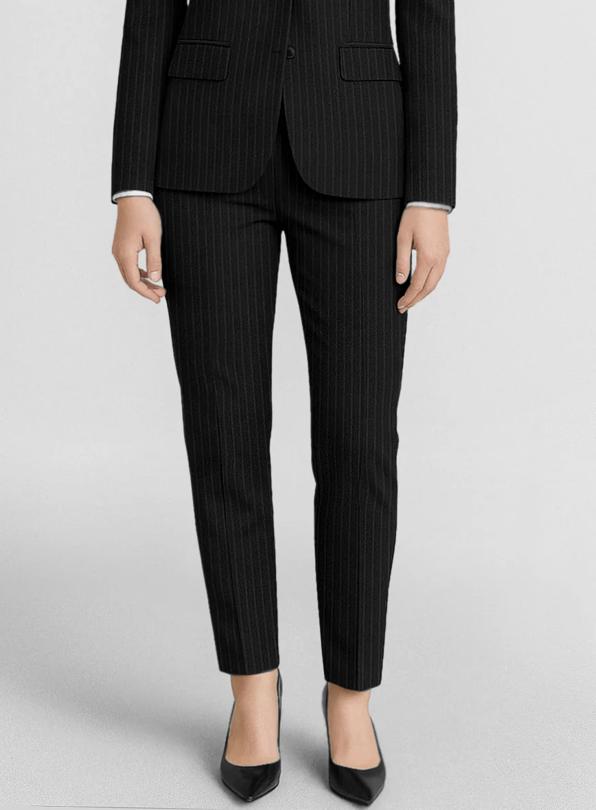 Women's Windsor Black Stripe Wool Pants