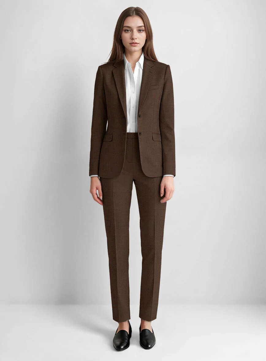 Women's Worsted Brown Wool Suit