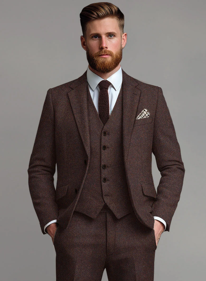 Woodland Brown Heavy Tweed Suit - Image 4