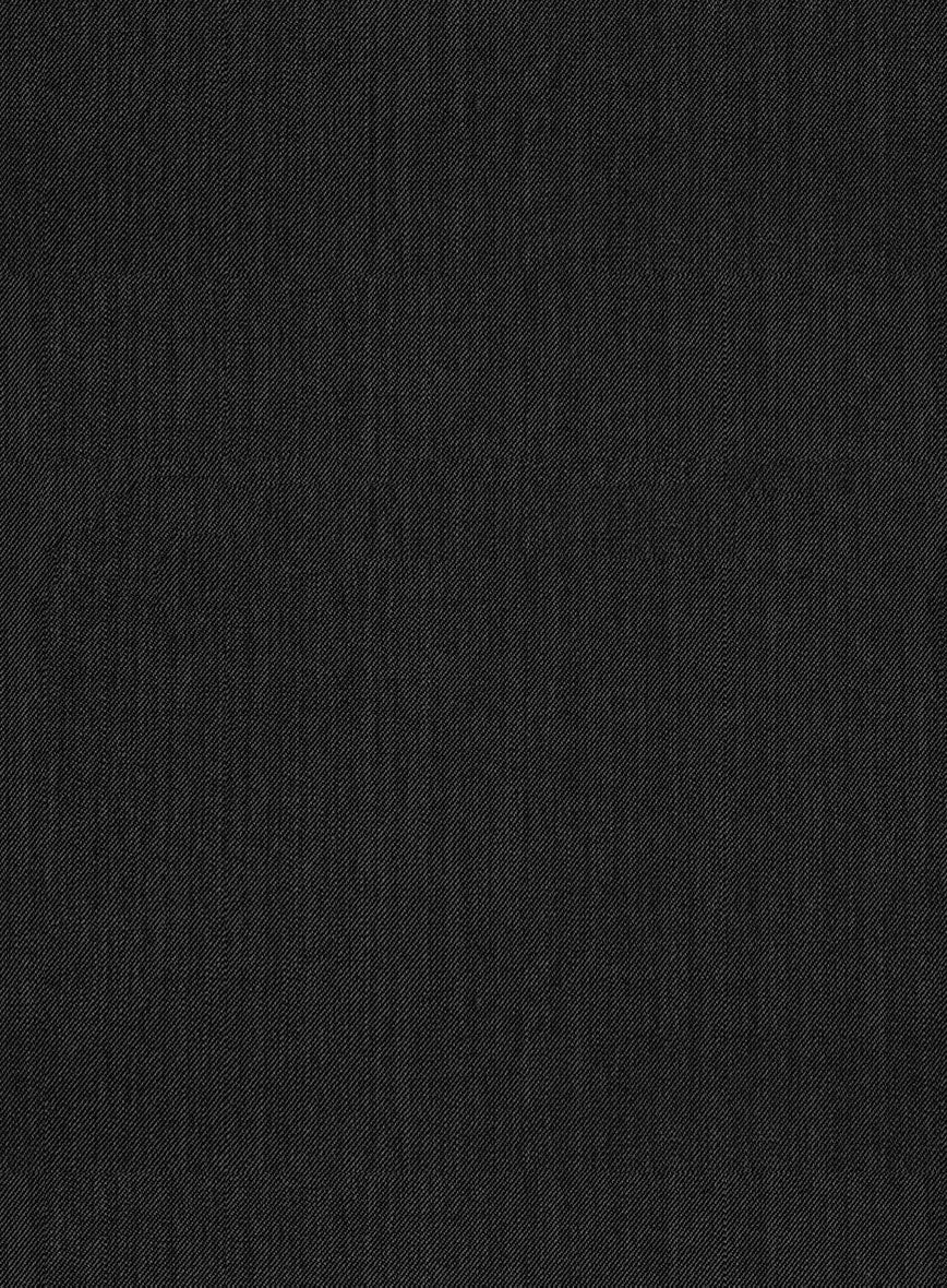 Worsted Dark Charcoal Wool Black Bar Trouser - Image 2