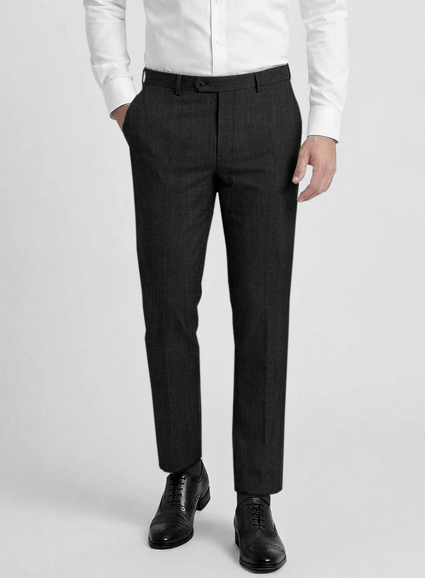 Worsted Dark Charcoal Wool Pants