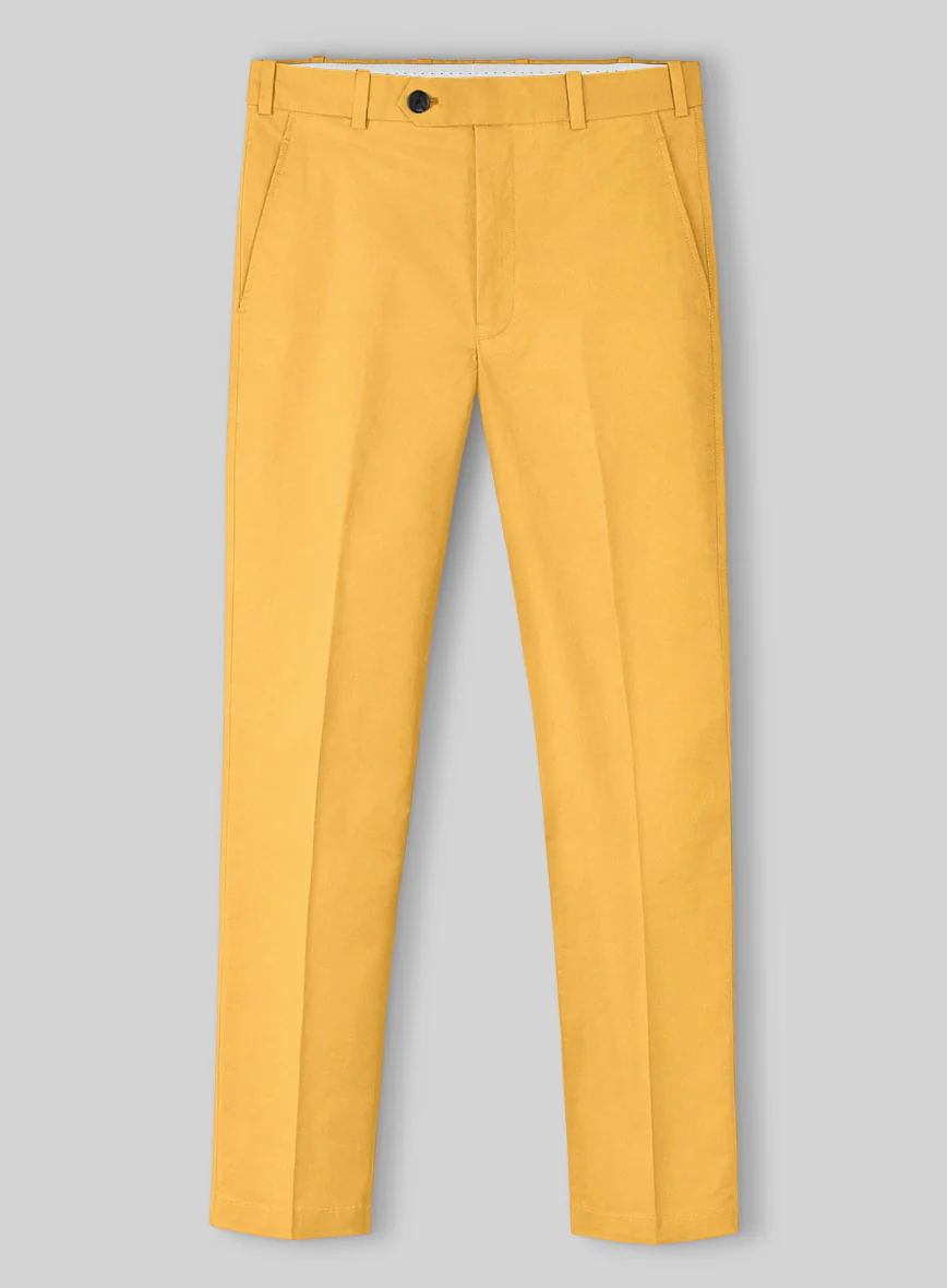 Yellow Napoli Stretch Light Weight Cotton Pants