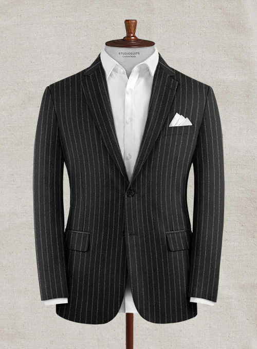 Lanificio Zegna Delice Black Stripe Wool Jacket