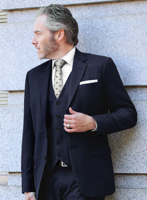 Lanificio Zegna Trofeo Navy Blue Wool Suit - Image 3